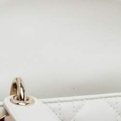 Pre Owned Dior White Cannage Leather Small My ABCDior Lady Dior Tote