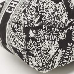 Pre Owned Dior Black/White Plan De Paris Nylon Diortravel Pouch