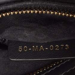 Pre Owned Dior Black Leather Sequins and Crystal Embellished Small Lady Dior Tote