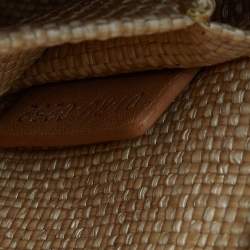 Pre Owned Dior Beige/Brown Cannage Raffia and Leather Lady D-Joy Bag