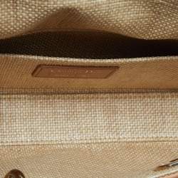 Pre Owned Dior Beige/Brown Cannage Raffia and Leather Lady D-Joy Bag