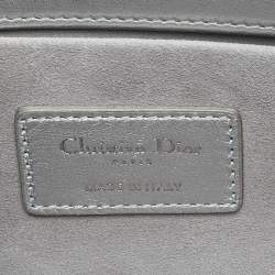 Pre Owned Dior Silver Cannage Leather Medium Lady D-Joy Tote 