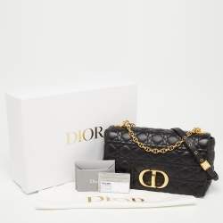 Pre Owned Dior Black Cannage Leather Large Caro Shoulder Bag