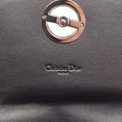 Pre Owned Dior Black/White Calf Hair and Leather Jazz Wristlet Clutch