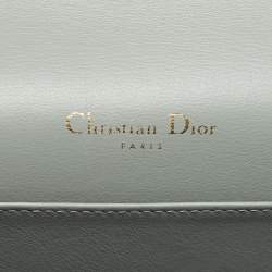 Pre Owned Dior Grey Cannage Patent Leather Lady Dior Chain Pouch