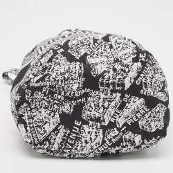 Pre Owned Dior Black/White Plan De Paris Nylon Diortravel Pouch