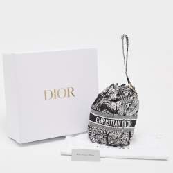 Pre Owned Dior Black/White Plan De Paris Nylon Diortravel Pouch