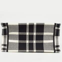 Pre Owned Dior Black/White Check'N'Dior Canvas Small Book Tote