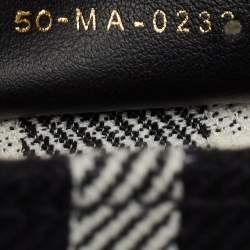 Pre Owned Dior Black/White Check'N'Dior Canvas Small Book Tote