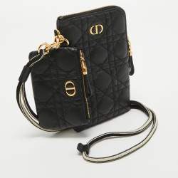 Dior Black Cannage Leather Caro Multifunctional Pouch
