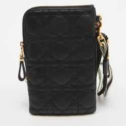 Dior Black Cannage Leather Caro Multifunctional Pouch