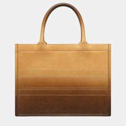 Pre Owned Christian Dior Brown Calfskin Medium Dior Book Tote