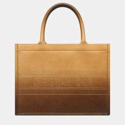 Pre Owned Christian Dior Brown Calfskin Medium Dior Book Tote