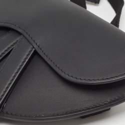 Dior Black Leather Saddle Belt Bag
