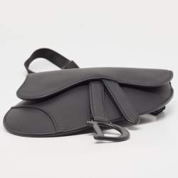 Dior Black Leather Saddle Belt Bag