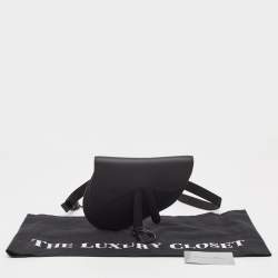 Dior Black Leather Saddle Belt Bag
