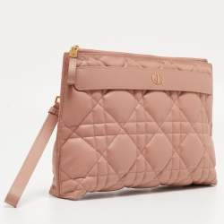 Dior Pink Cannage Leather Large Caro D-Every Pouch