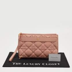 Dior Pink Cannage Leather Large Caro D-Every Pouch