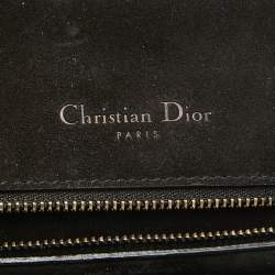 Pre Owned Dior Black/Beige Karung Leather Small Studded Diorama Shoulder Bag