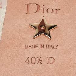 Pre Owned Dior Light Pink Embroidered Canvas J'Adior Slingback Pumps Size 40.5