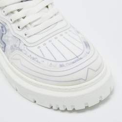 Dior Blue/White Canvas and Mesh Dior Addict  Sneakers Size 38