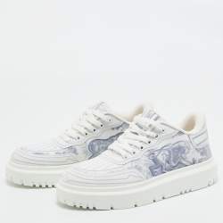 Dior Blue/White Canvas and Mesh Dior Addict  Sneakers Size 38