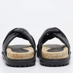 Dior Black Leather D-twist Flat Slides Size 38