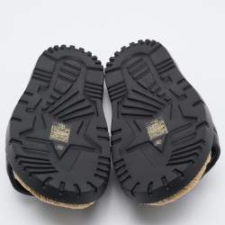 Dior Black Leather D-twist Flat Slides Size 38