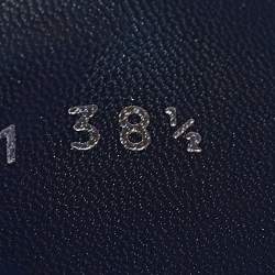 Dior Tricolor Logo Embossed Canvas Dway Slides Size 38.5