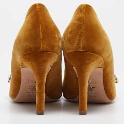 Dior Mustard Yellow Velvet Dior Soul Pumps Size 36