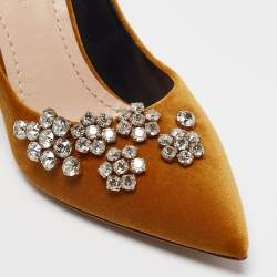 Dior Mustard Yellow Velvet Dior Soul Pumps Size 36