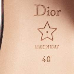 Dior Red/Black Canvas Dway Flat Slides Size 40
