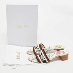 Dior Multicolor Canvas Dway Slide Sandals Size 39