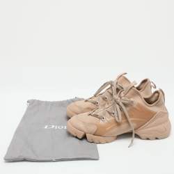 Dior Beige Neoprene and Rubber D-Connect Low Top Sneakers Size 38