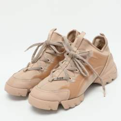 Dior Beige Neoprene and Rubber D-Connect Low Top Sneakers Size 38