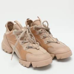 Dior Beige Neoprene and Rubber D-Connect Low Top Sneakers Size 38