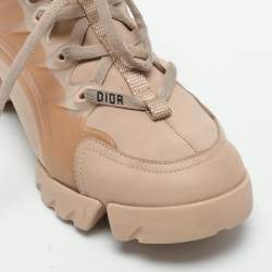 Dior Beige Neoprene and Rubber D-Connect Low Top Sneakers Size 38