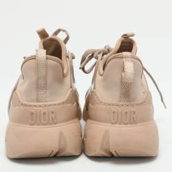 Dior Beige Neoprene and Rubber D-Connect Low Top Sneakers Size 38