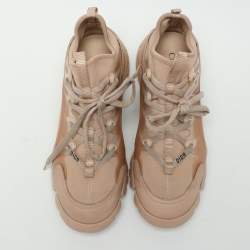 Dior Beige Neoprene and Rubber D-Connect Low Top Sneakers Size 38