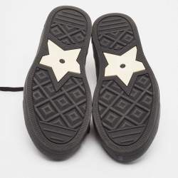 Pre Owned Dior Black/Beige Leopard Print Canvas Walk'n'Dior Sneakers Size 36