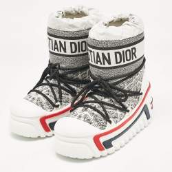 Pre Owned Dior Black/White Nylon Dioralps High Top Sneakers Size 38