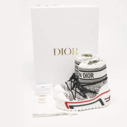 Pre Owned Dior Black/White Nylon Dioralps High Top Sneakers Size 38