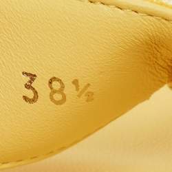 Pre Owned Dior Yellow Leather DiorAct Ankle Strap Sandals Size 38.5