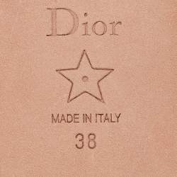 Dior Pink/Cream Fabric Dway Flat Slides Size 38