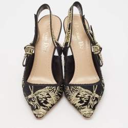 Dior Black/Gold  Fabric and Lurex Fabric J'Adior Pumps Size 36.5