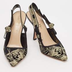 Dior Black/Gold  Fabric and Lurex Fabric J'Adior Pumps Size 36.5