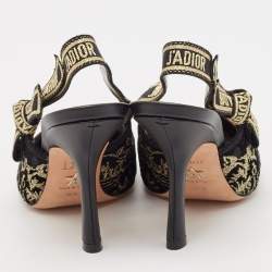 Dior Black/Gold  Fabric and Lurex Fabric J'Adior Pumps Size 36.5