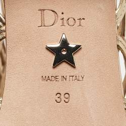 Dior Gold Leather Oracle Ankle Length Boots Size 39
