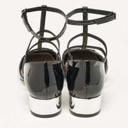 Dior Black Patent Leather La Parisienne Caged Pumps Size 39