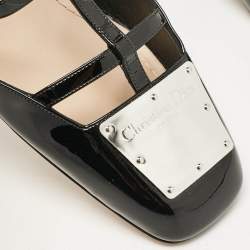 Dior Black Patent Leather La Parisienne Caged Pumps Size 39